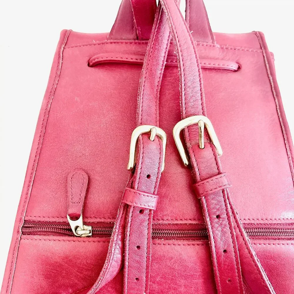 VINTAGE COACH LEATHER DAYPACK BACKPACK - RED